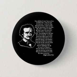 Edgar Allan Poe Poem ALONE 6 Cm Round Badge