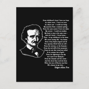 Edgar Allan Poe Poem ALONE Postcard