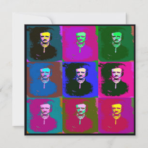 Edgar Allan Poe Pop Art Card