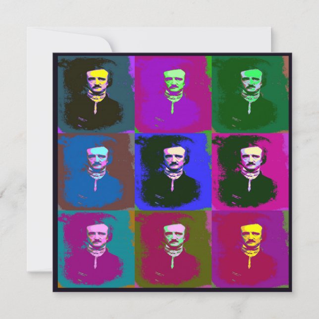 Edgar Allan Poe Pop Art  Card (Front)