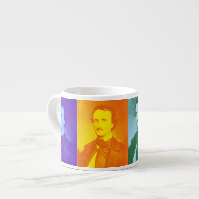 Edgar Allan Poe Pop Art Espresso Mug (Front Left)