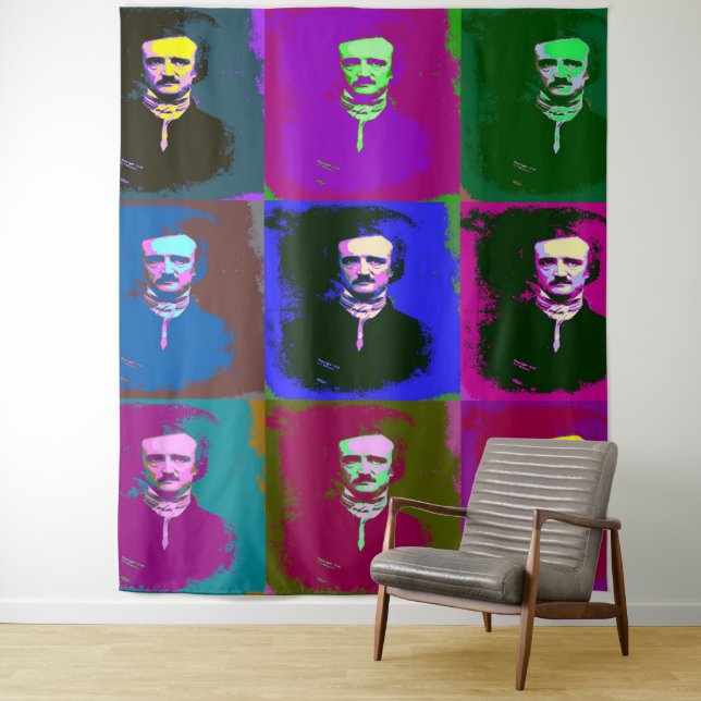 Edgar Allan Poe Pop Art Tapestry (In Situ)