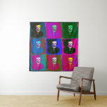 Edgar Allan Poe Pop Art Tapestry<br><div class="desc">Edgar Allan Poe was an American writer.He is best known for his  short stories,  particularly his tales of mystery and the macabre.</div>