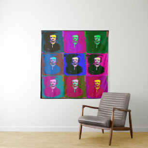 Edgar Allan Poe Pop Art Tapestry