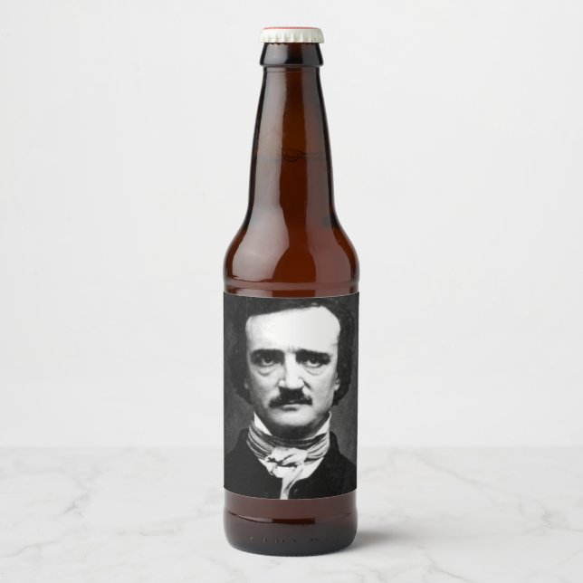 Edgar Allan Poe Portrait Beer Bottle Label (Front)