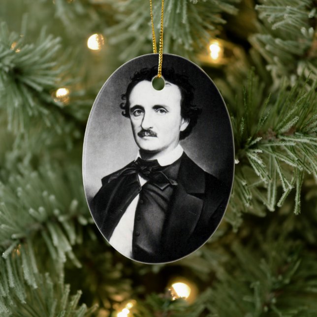 Edgar Allan Poe Portrait | Ceramic Tree Decoration (Tree)