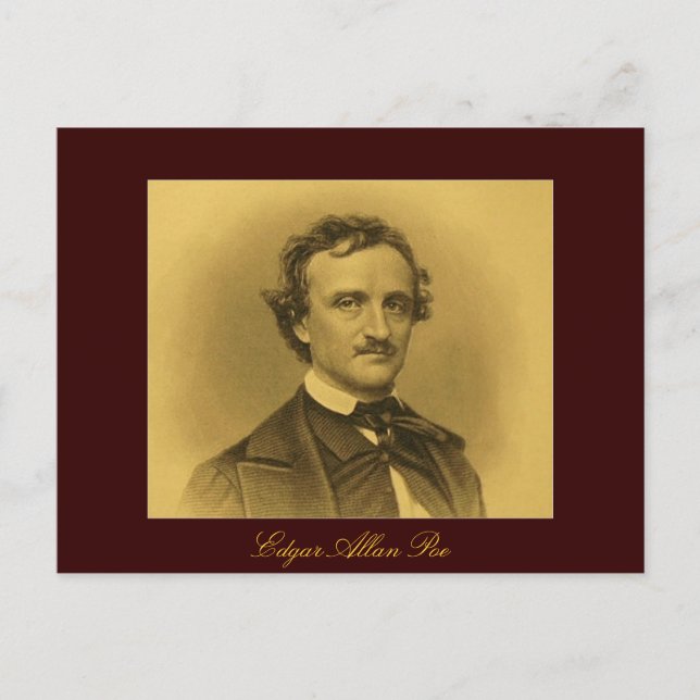 Edgar Allan Poe Portrait Postcard (Front)