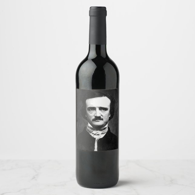 Edgar Allan Poe Portrait Wine Label (Front)