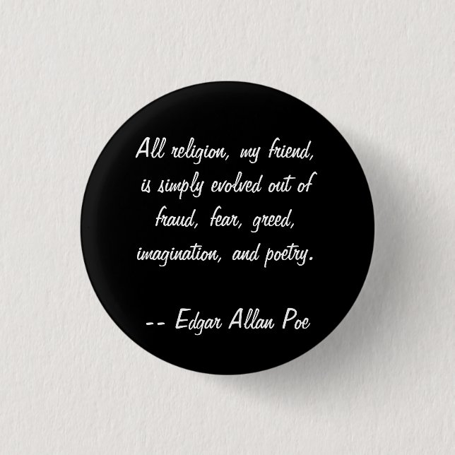 Edgar Allan Poe Quote 3 Cm Round Badge (Front)
