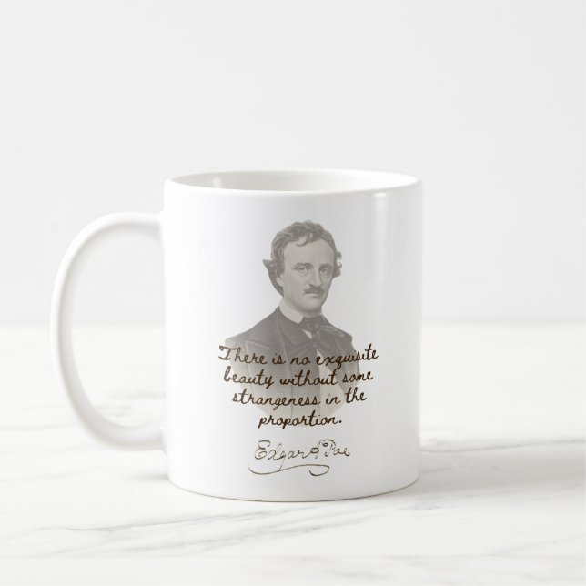 Edgar Allan Poe Quote Mug - Exquisite Beauty (Left)