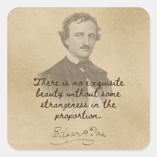 Edgar Allan Poe Quote Sticker - Exquisite Beauty (Front)