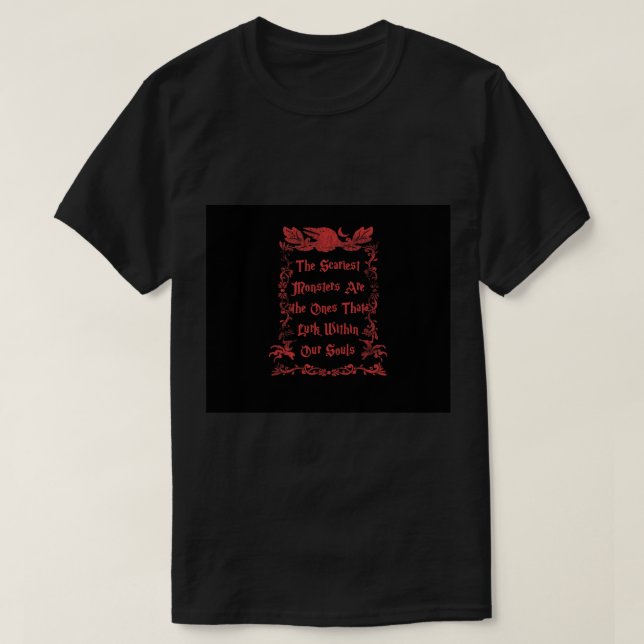 Edgar Allan Poe Quotes Horror Macabre Literary Poe T-Shirt (Design Front)