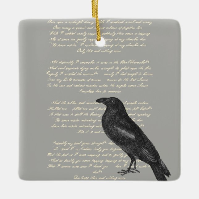 Edgar Allan Poe "Raven" Ceramic Ornament (Front)