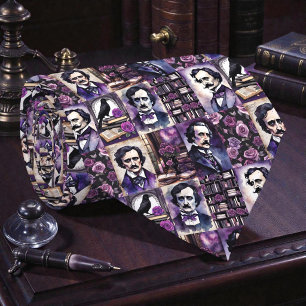 Edgar Allan Poe Raven Necktie Tie
