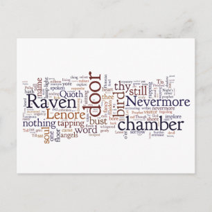 Edgar Allan Poe Raven words postcard
