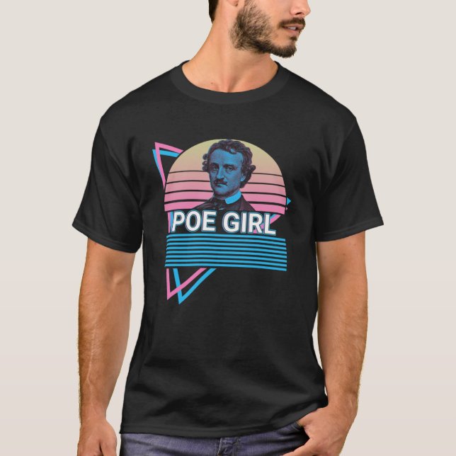 Edgar Allan Poe Retro Poe Girl T-Shirt (Front)