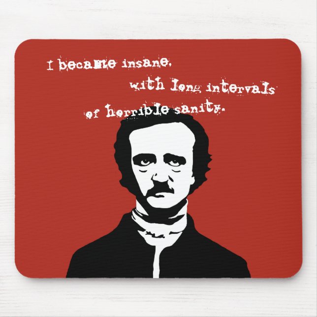 Edgar Allan Poe Silhouette Mouse Mat (Front)