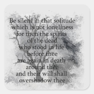 Edgar Allan Poe Spirits of the Dead Halloween Poem Square Sticker