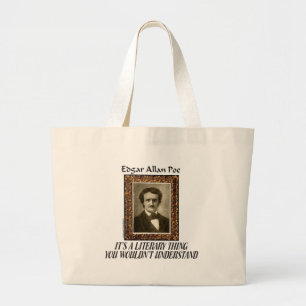 EDGAR ALLAN POE T-SHIRTS AND GIFTS LARGE TOTE BAG