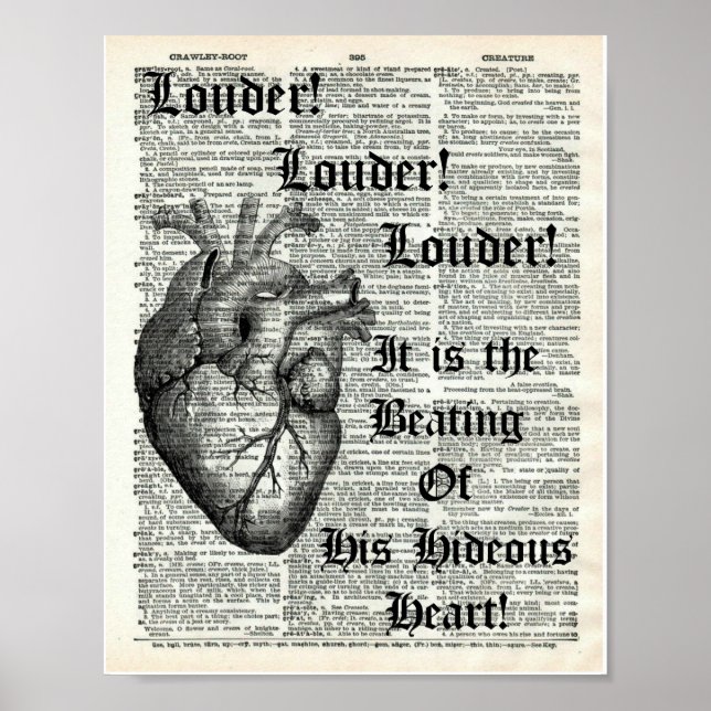 Edgar Allan Poe Tell Tale Heart Dictionary  Print (Front)