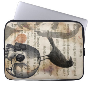 Edgar Allan Poe The Raven & Skull Laptop Sleeve