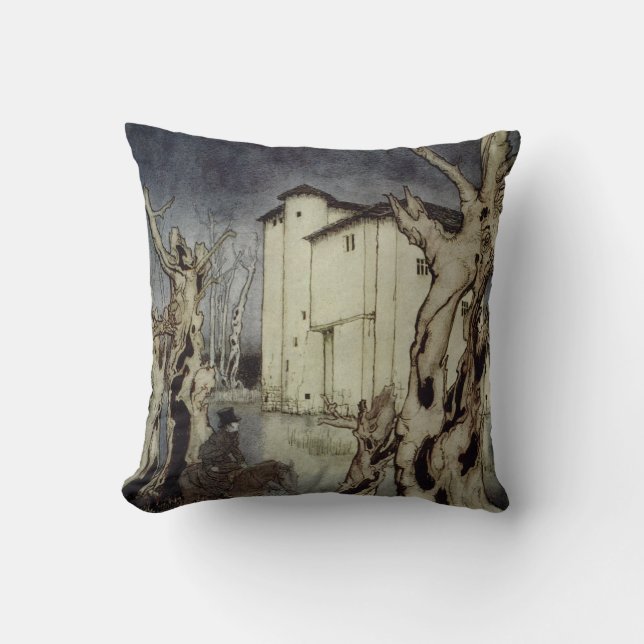 Edgar Allan Poe Usher painting by Arthur Rackham Cushion (Front)