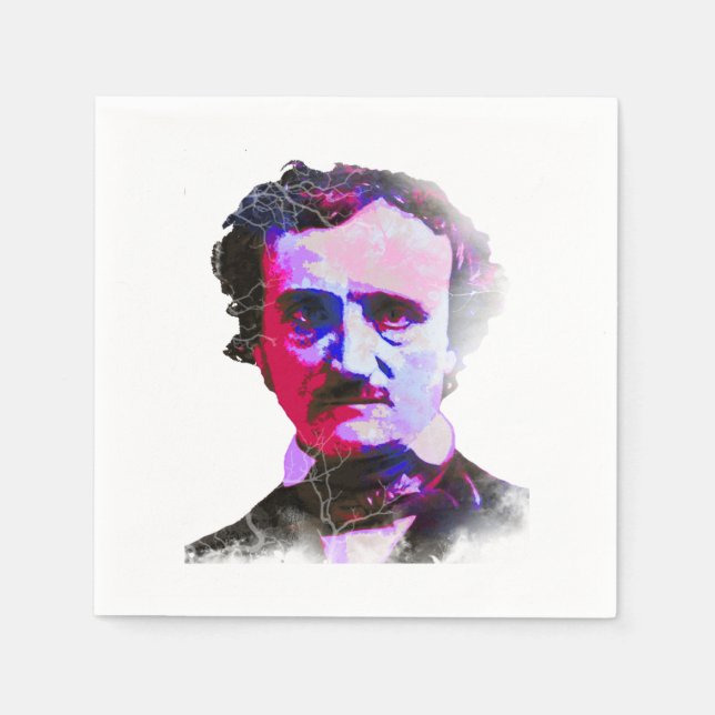 Edgar Allan Poe  Vintage Photo Fun Creepy Napkin (Front)