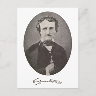 Edgar Allan Poe with Signature Postcard