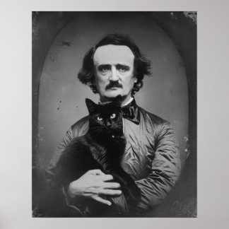Edgar Allan Poe with The Black Cat Poster
