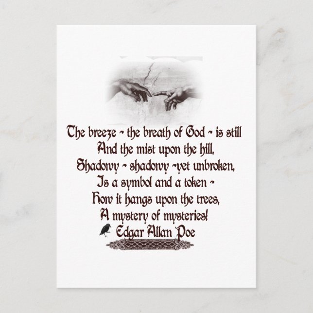 Edgar Allan Poe's Quote Postcard (Front)