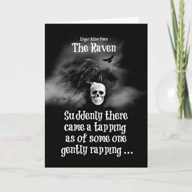 Edgar Allan Poe's The Raven Gothic Halloween Card (Front)