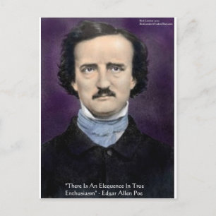 Edgar Allen Poe "Enthusiasm" Wisdom Quote Gifts Postcard