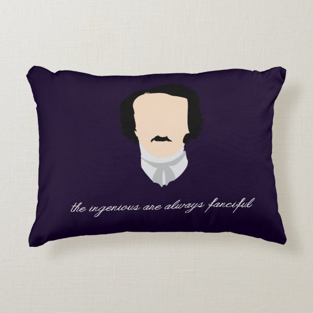 Edgar Allen Poe "Ingenious" Accent Pillow (Front)