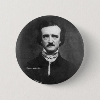 Edgar Allen Poe, pin-on 6 Cm Round Badge