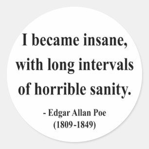Edgar Allen Poe Quote 2a Classic Round Sticker