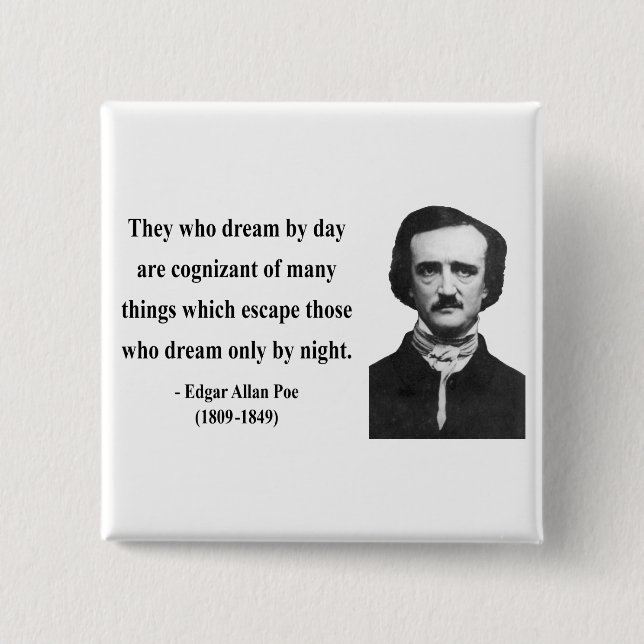 Edgar Allen Poe Quote 3b 15 Cm Square Badge (Front)