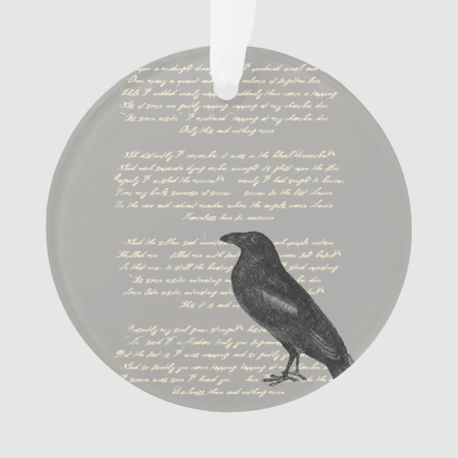 Edgar Allen Poe Raven Acrylic Ornament (Front)