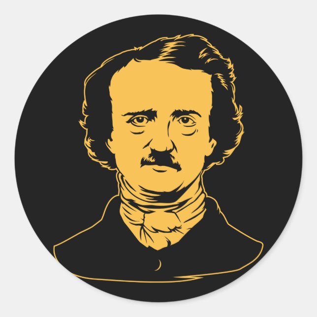 Edgar Allen Poe Raven Classic Round Sticker (Front)