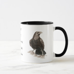 Edgar Allen Poe, Raven Insanity Quote Mug