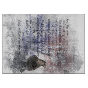 Edgar Allen Poe The Raven Halloween Poem art Cutting Board