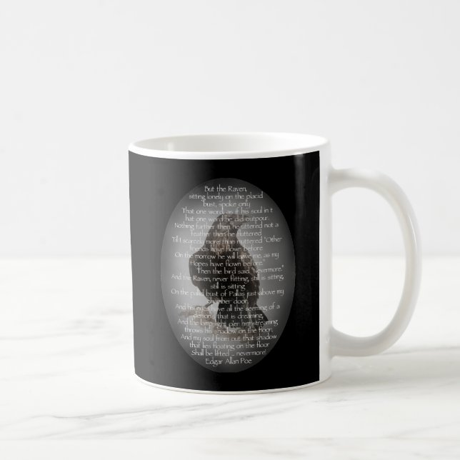 Edgar Allen Poe "The Raven" Halloween Poem bird Coffee Mug (Right)