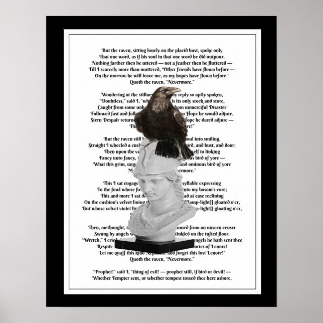 Edgar Allen Poe The Raven Poem Poster (Front)