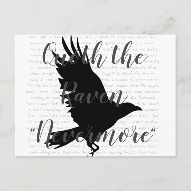 Edgar Allen Poe The Raven Postcard (Front)