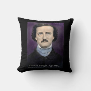 Edgar Allen Poe "The Raven" Quote Throw Pillow by