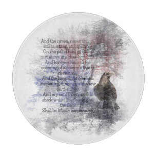 Edgar Allen Poe "The Raven" raven bird Halloween Cutting Board