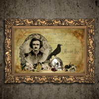 Edgar Allen Poe Victorian Halloween Collage