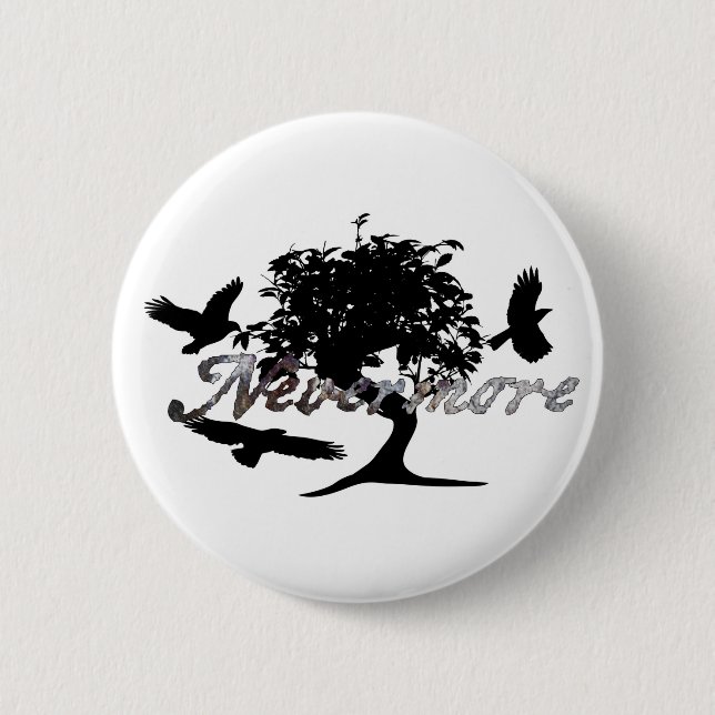 Edgar Allen Poe's The Raven 6 Cm Round Badge (Front)