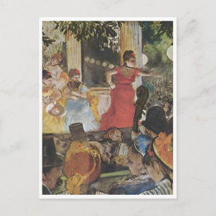 Edgar Degas - 1876-77 Cafe Concert Woman Red Dress Postcard