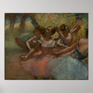 Edgar Degas - 4 Ballerinas on Stage 1885-90 Dancer Poster