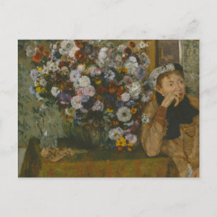 Edgar Degas A Woman Seated beside a Vase of Flow Postcard